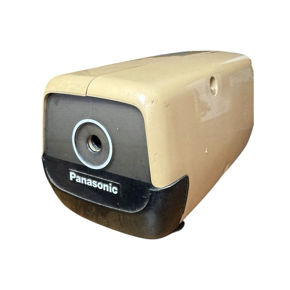 Panasonic Electric Pencil Sharpener KP-88A Desk Top Auto Stop Vintage Tan
